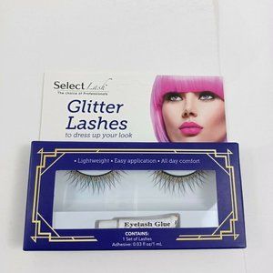 🔥4/$20 Select Lash Glitter Lashes NEW Black/Gold -1 Set -1 Eyelash Glue